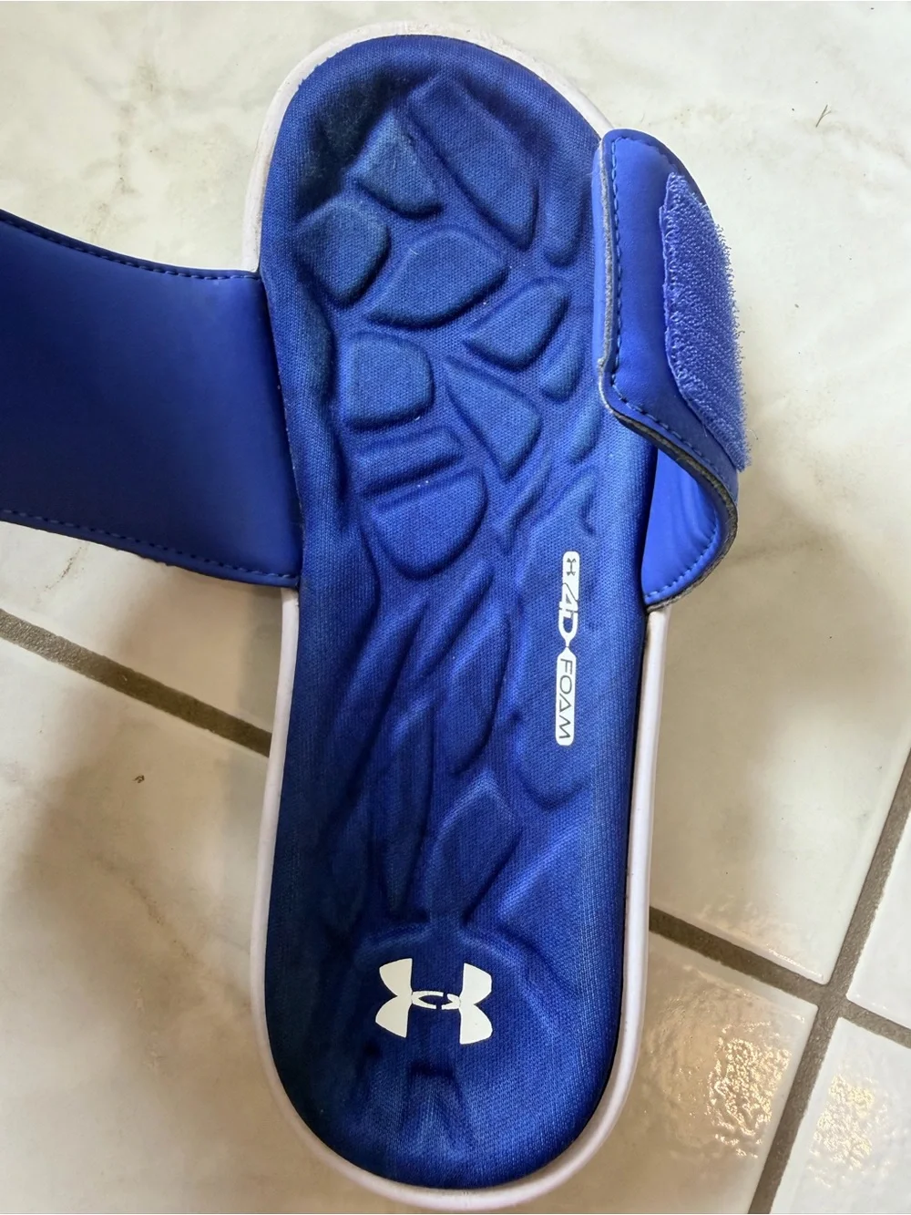 Under Armour Kids Blue Slide Sandals with White Logo